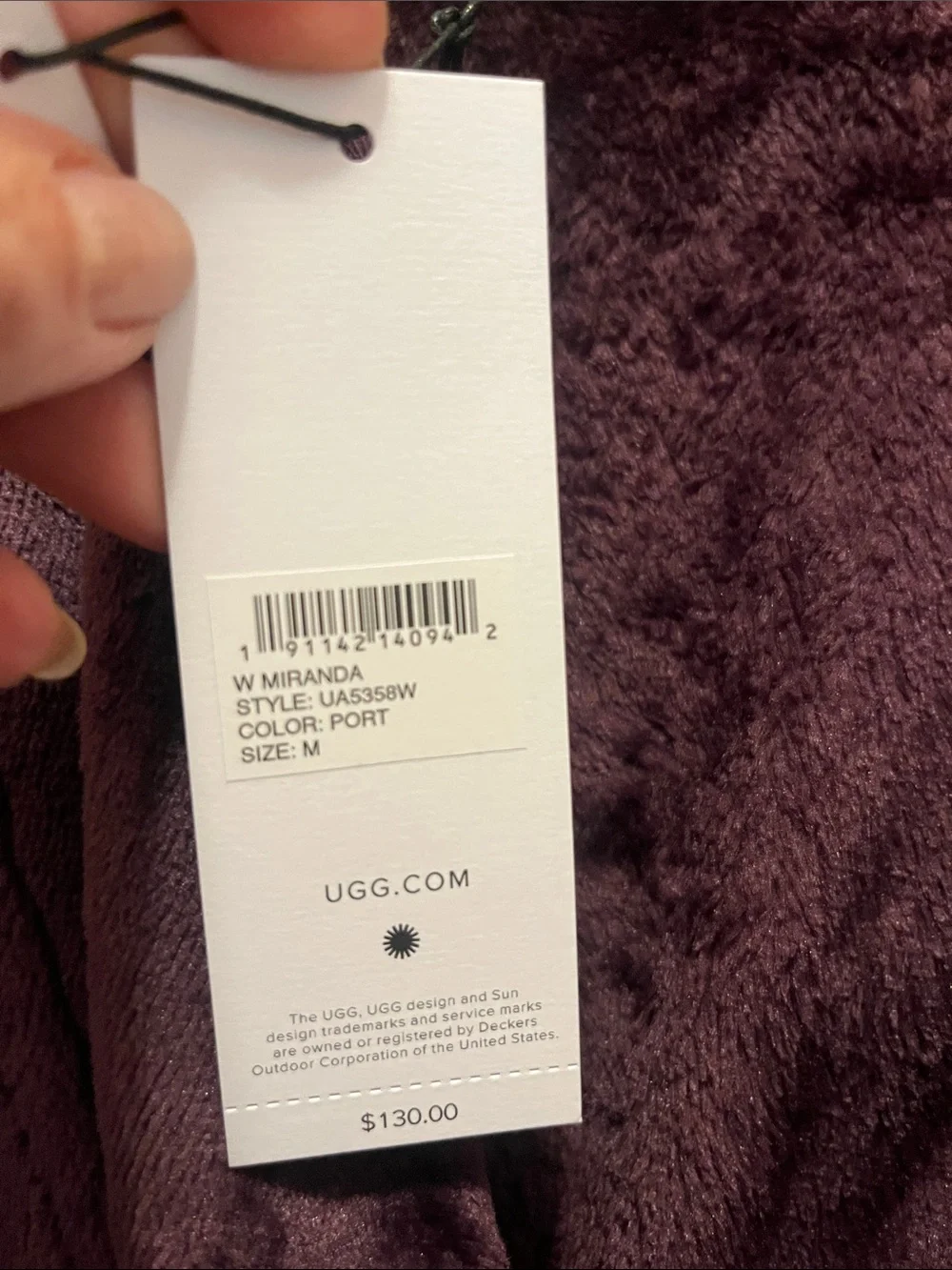 NWT UGG Plush Hooded Robe - port